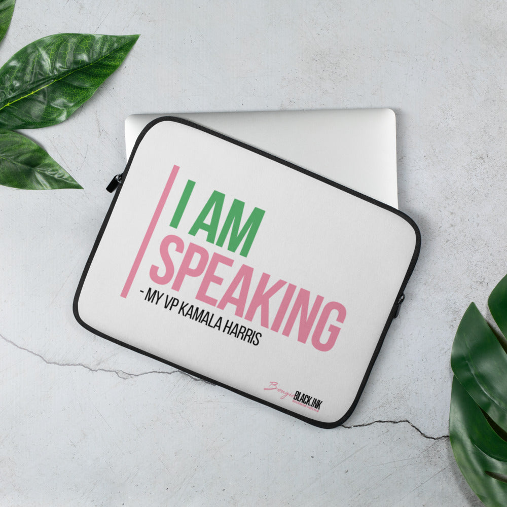 I Am Speaking Laptop Sleeve